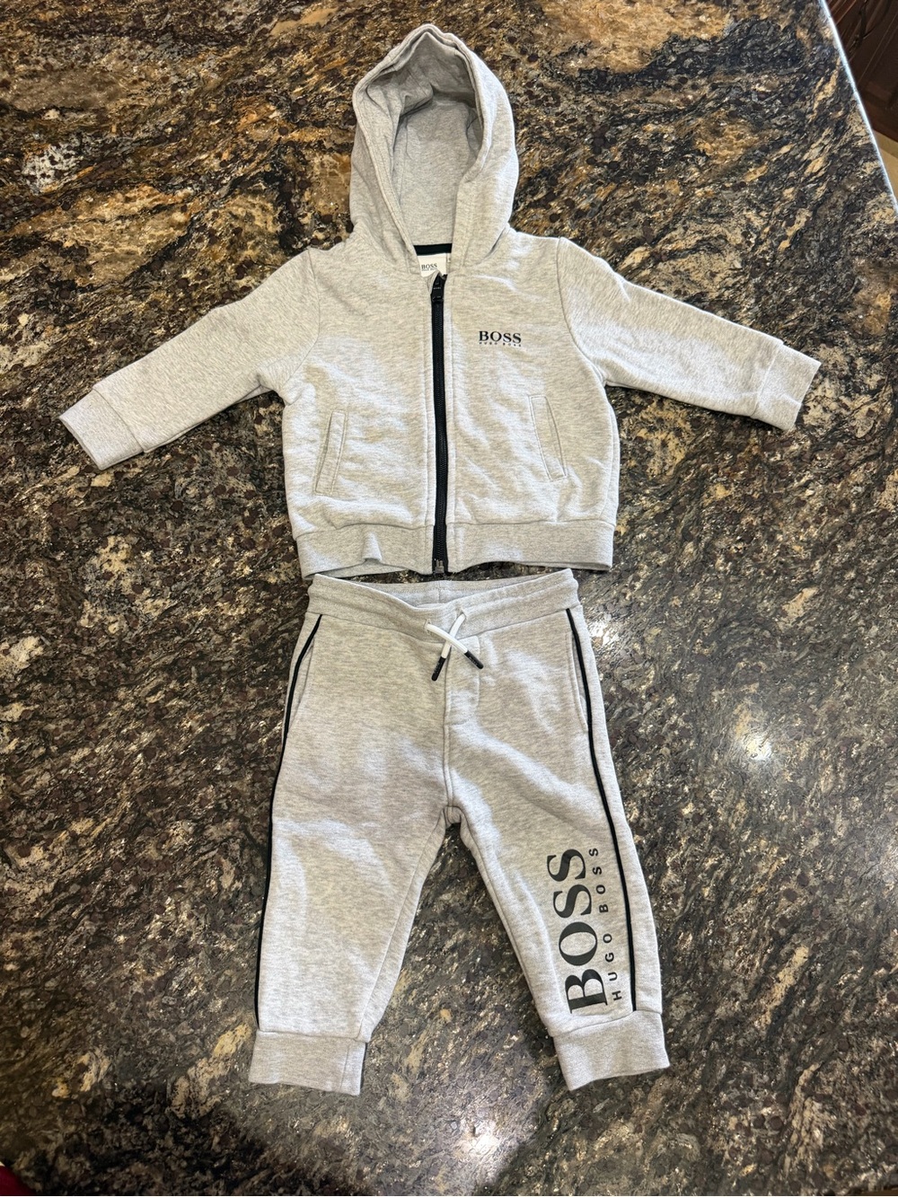 Hugo BOSS Grey Hoodie & Joggers Set - Kids 12 months